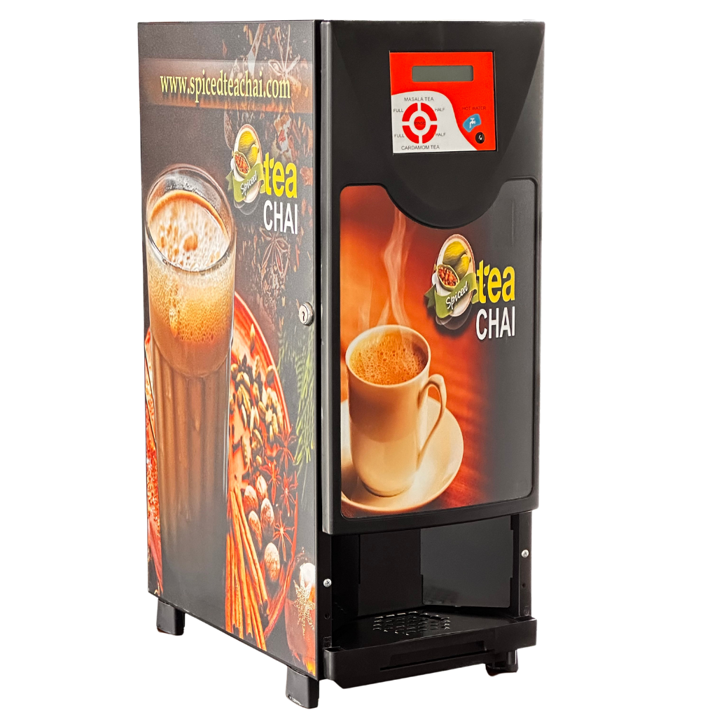 spiced tea chai 2 flavour large chai machine in orange and black
