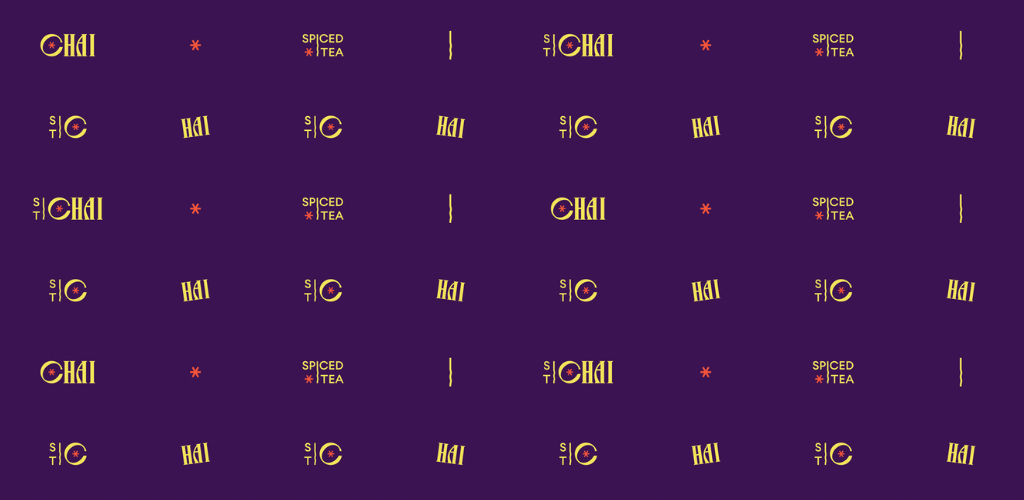 pattern background with spiced tea chai logo